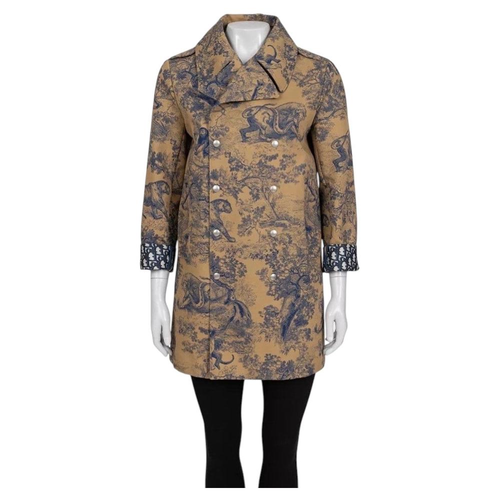 NWOT Christian Dior Brown Signature Print Trench Coat Sz. 36