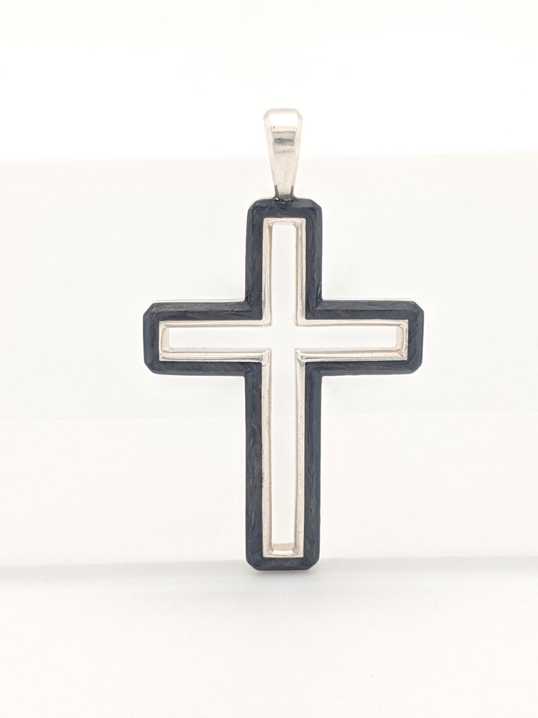 NWOT David Yurman Forged Carbon Cross Pendant For Sale at 1stDibs