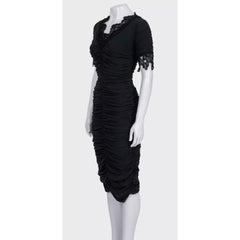 NWOT Dolce & Gabbana Black Draped Lace Dress - Size S