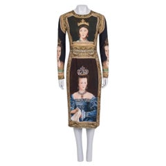 NWOT Dolce & Gabbana Renaissance Queen Print Midi Dress - IT42 / M Pre-owned
