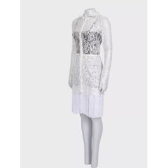 NWOT Dolce & Gabbana White Lace High Collar Dress IT40 S