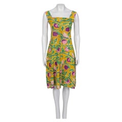 NWOT Dolce & Gabbana Yellow Silk Printed Dress - Size S