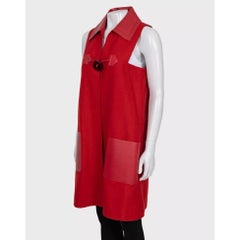 NWOT Fendi Red Virgin Wool & Leather Vest - IT42/M