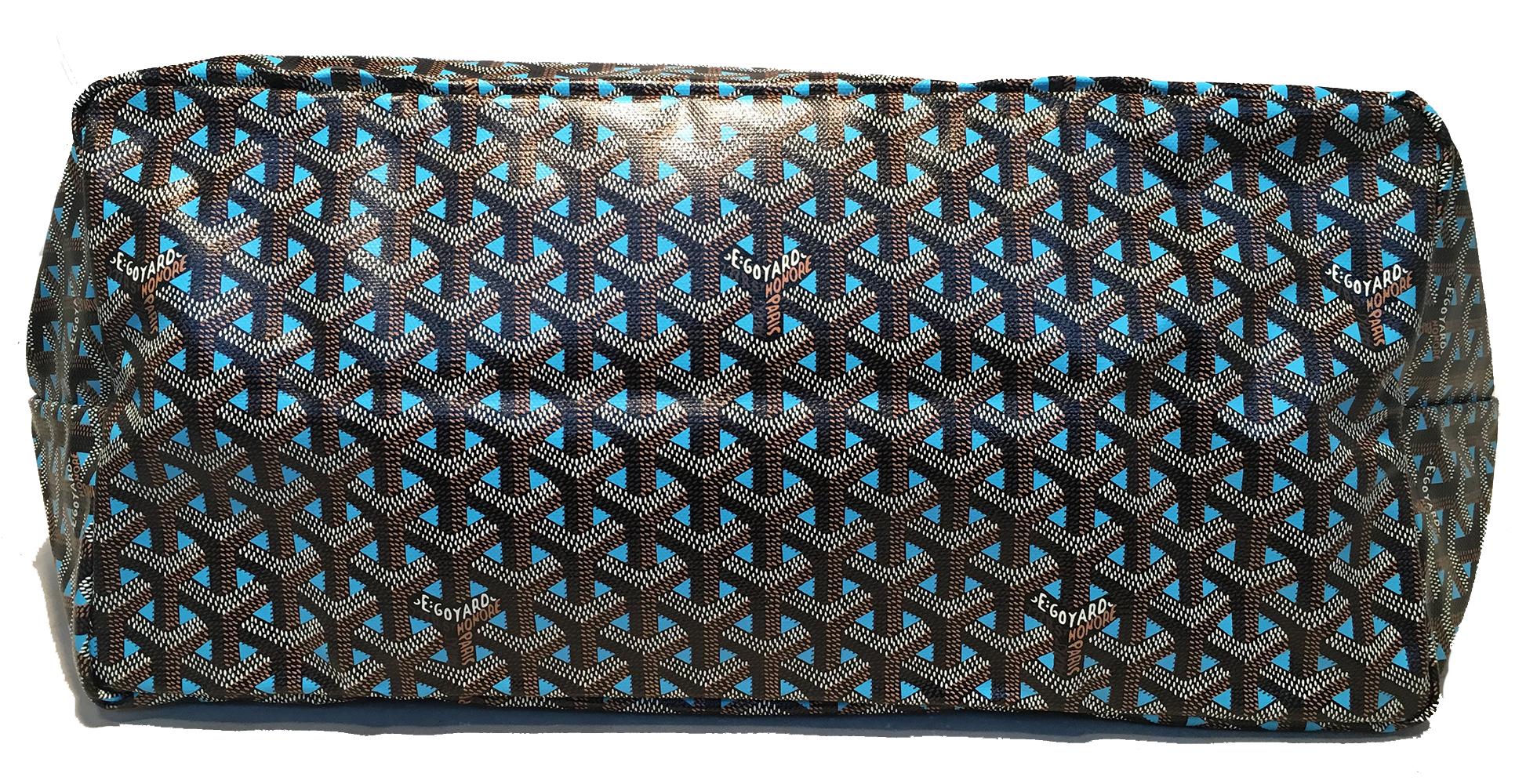 Black NWOT Limited Edition Goyard Turquoise Blue Special Color St. Louis GM Tote 