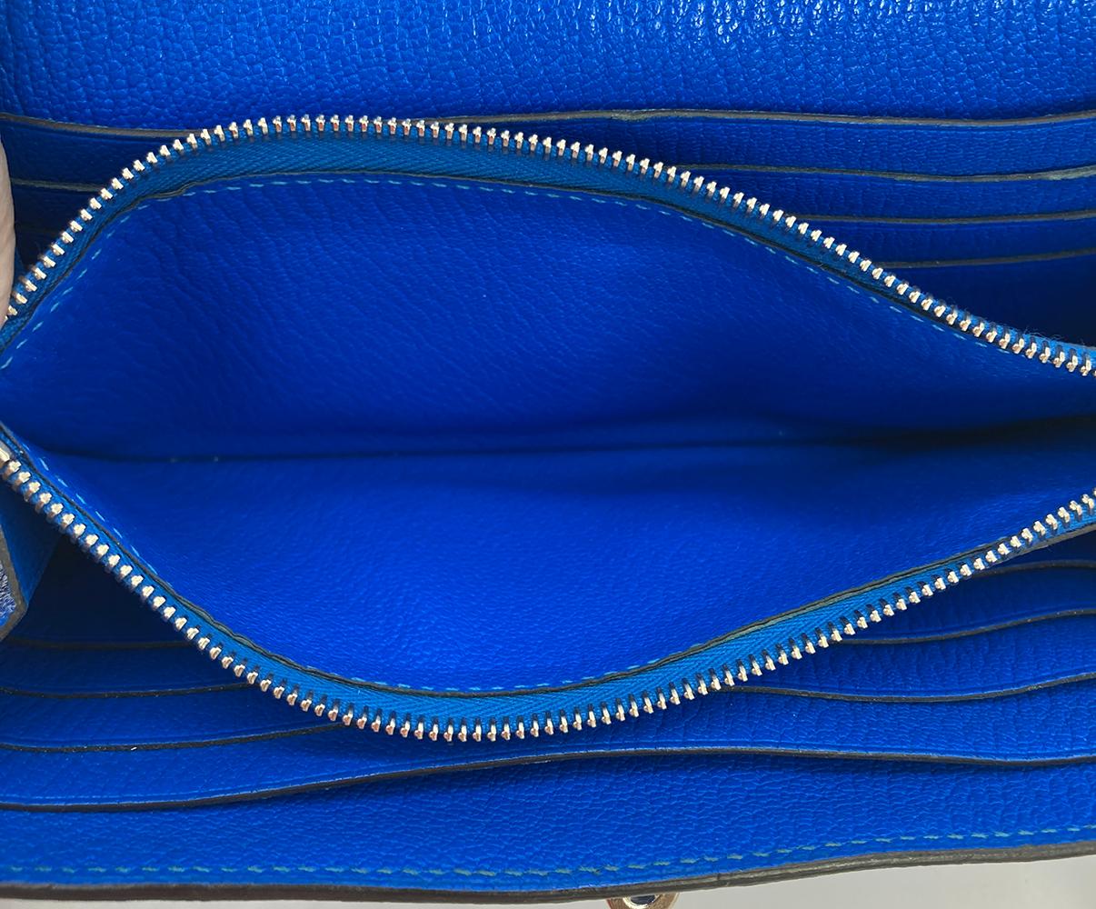 Hermès - Portefeuille Kelly Classic Mysore Bleu Electrique, neuf sans étiquette  en vente 7