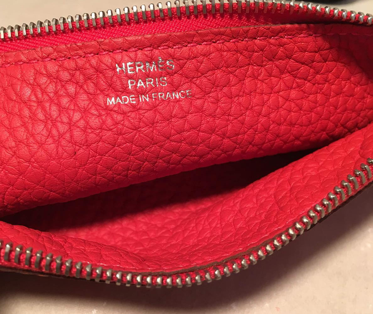 NWOT Hermes Red Togo Dogon Duo Wallet 4