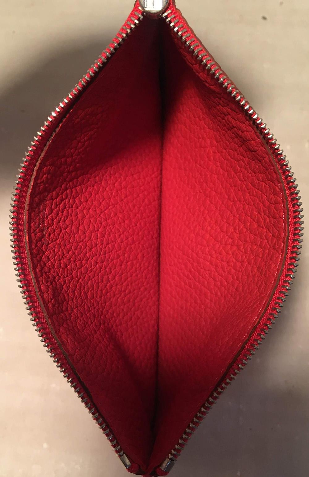 NWOT Hermes Red Togo Dogon Duo Wallet 5