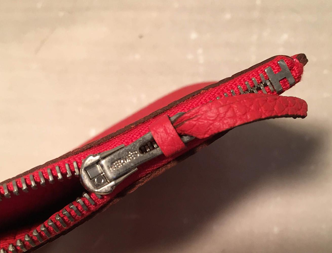 NWOT Hermes Red Togo Dogon Duo Wallet 6