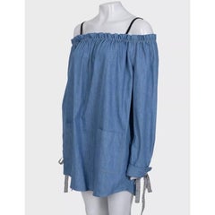 NWOT Miu Miu Blue Loose-Fit Cotton Button-Back Dress Sz44/ L