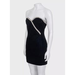 NWOT Saint Laurent Black Crystal Embellished Dress Sz.34XS