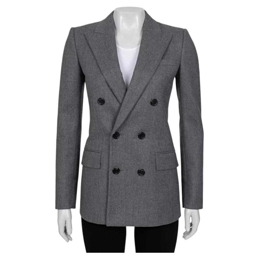 NWOT Saint Laurent Grey Wool Fitted Jacket - Size S / FR36
