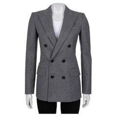 NWOT Saint Laurent Grey Wool Fitted Jacket - Size S / FR36