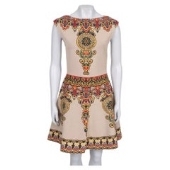 NWOT Valentino Beige Printed Fitted Dress Sz M