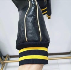 NWOT Valentino Black Butterfly Leather Bomber Jacket