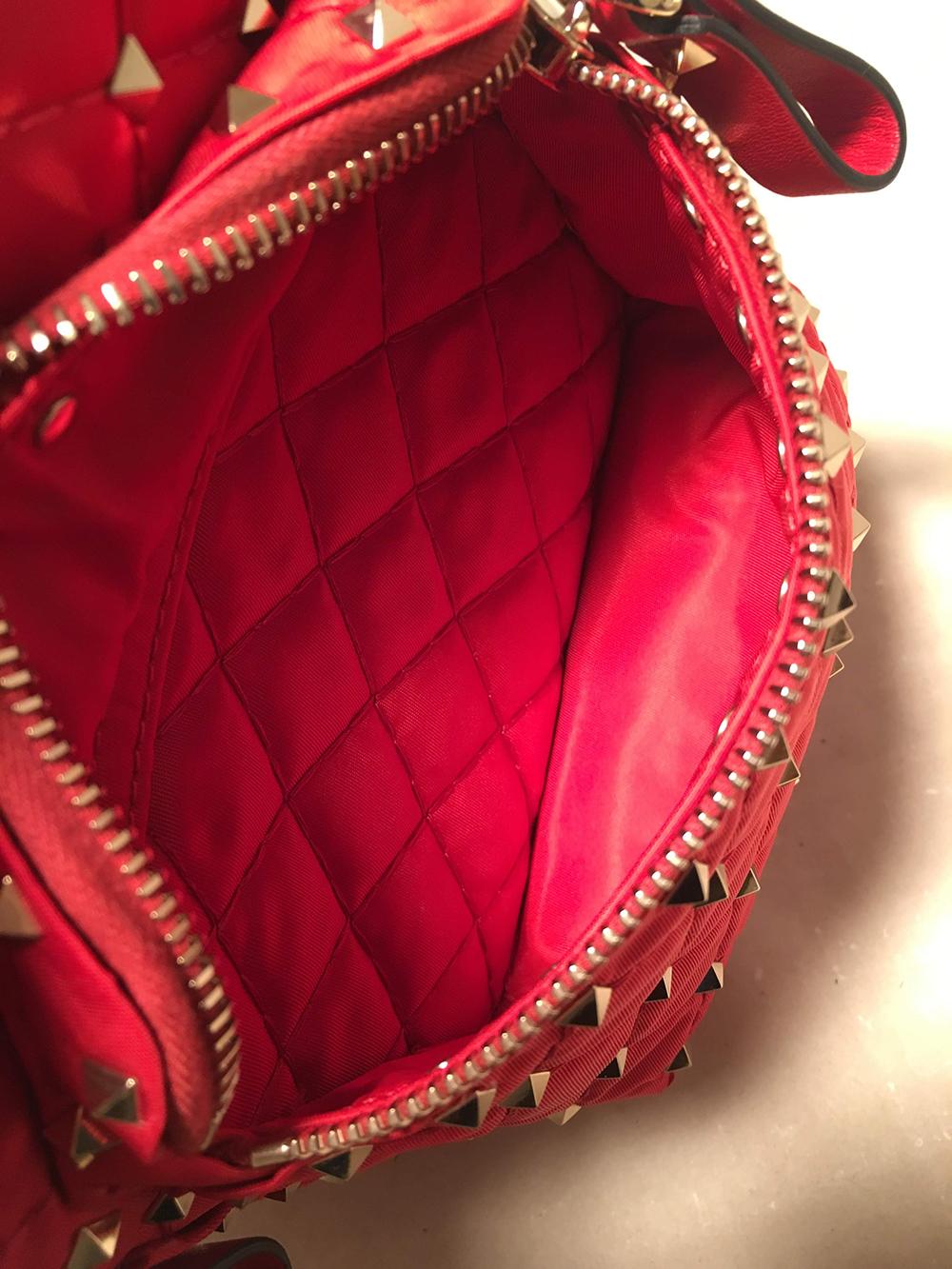Women's NWOT Valentino Red Nylon Mini Rockstud Backpack 