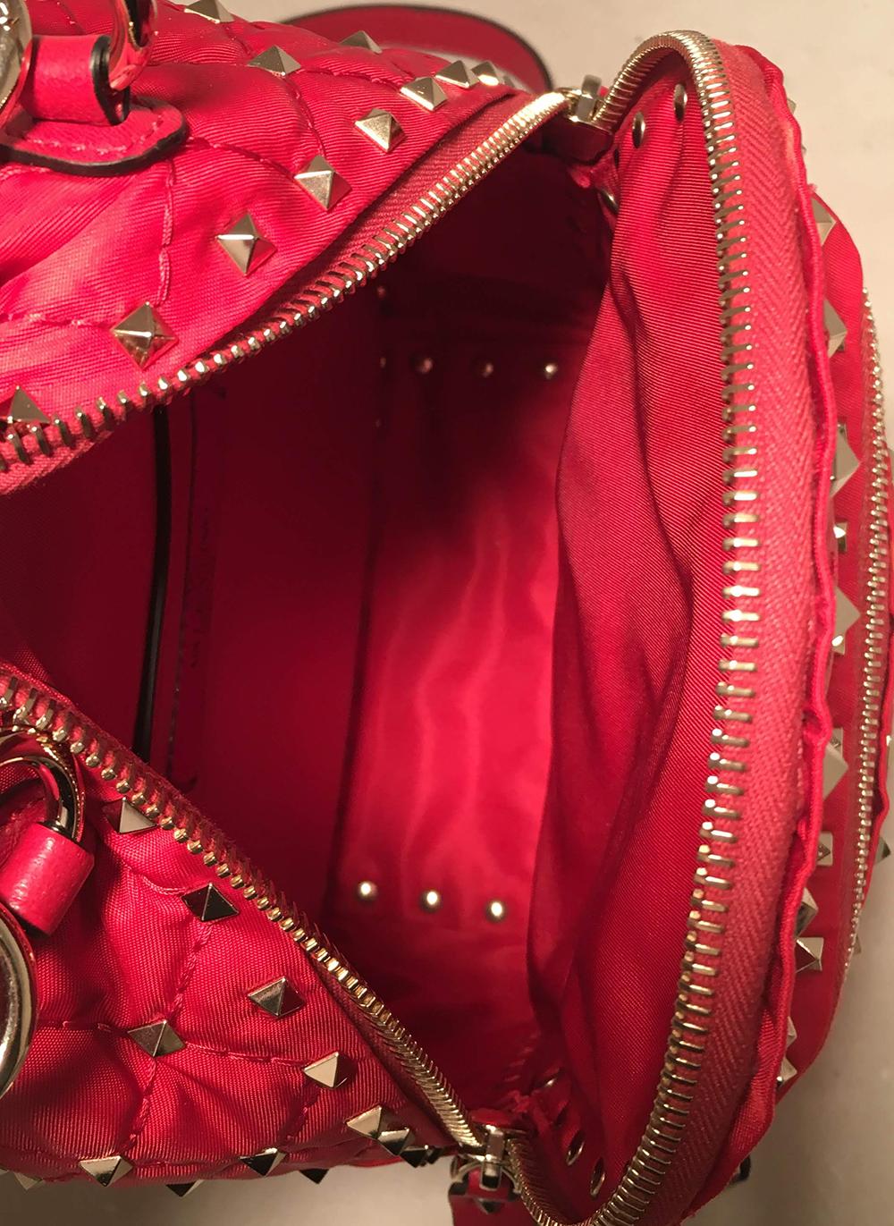 NWOT Valentino Red Nylon Mini Rockstud Backpack  1