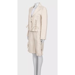 NWOT Valentino Roma Beige Cotton-Linen Shorts & Jacket Set Sz.40