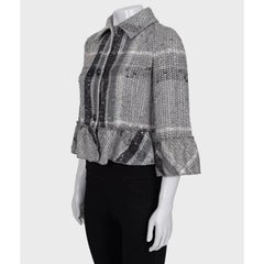 NWOT Valentino Roma Gray Tweed Cropped Jacket Sz40/S