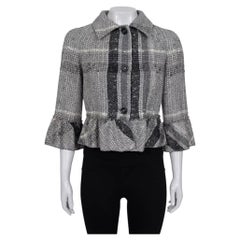 NWOT Valentino Roma Gray Tweed Cropped Jacket Sz40/S