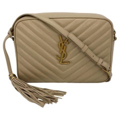 NWOT YSL Saint Laurent Lou Kameratasche in Dunkelbeige