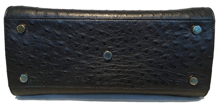 Nwot Ysl Yves Saint Laurent Black Ostrich Small Sac du Jour Handbag