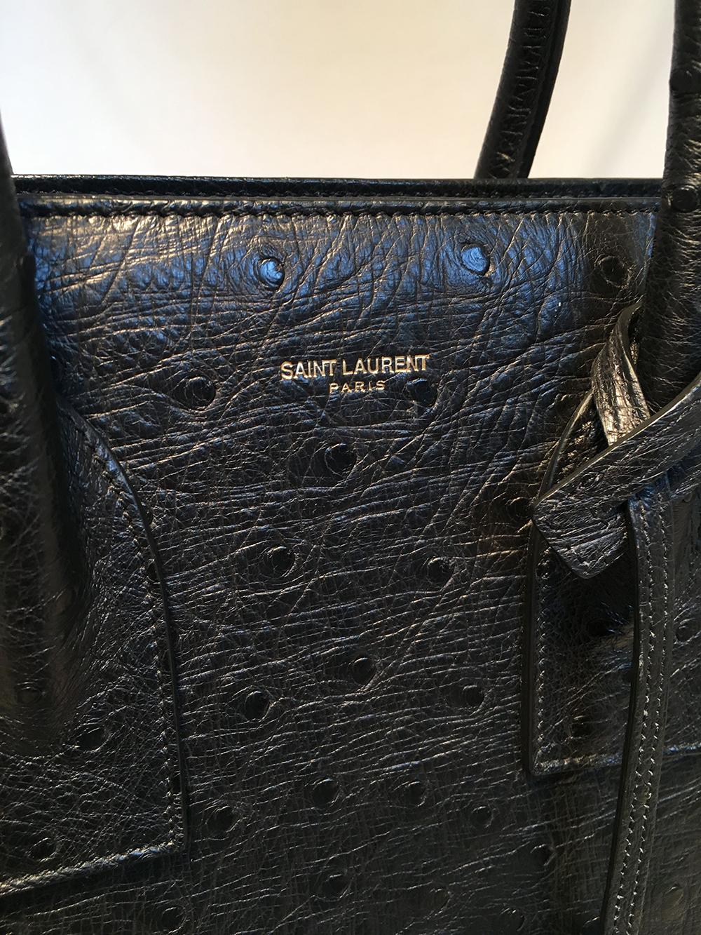 black ostrich bag