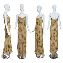 nwot's DONNA KARAN 90's Vintage Silk Maxi Slip Dress Gown