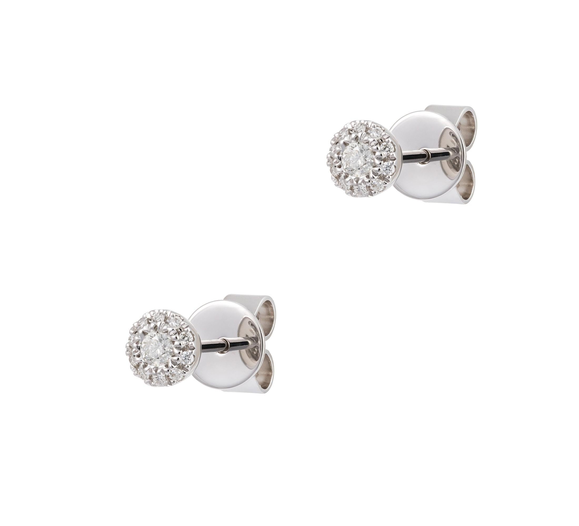 Taglio rotondo NWT $1, 275 Orecchini a cono in oro 18 carati con diamanti scintillanti in vendita