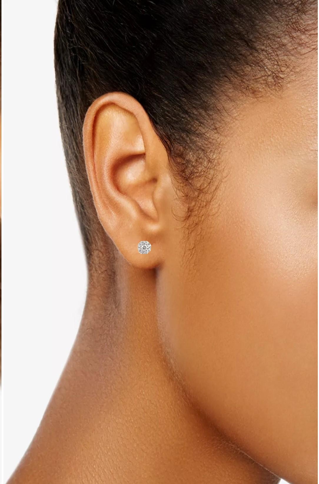 NWT $1, 275 Orecchini a cono in oro 18 carati con diamanti scintillanti In condizioni Nuovo in vendita a New York, NY