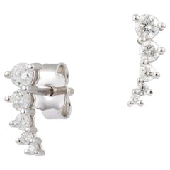 NEU $1. 900 18 Karat Gold Ausgefallene glitzernde Diamant-Tropfen-Ohrstecker, neu mit Diamanten