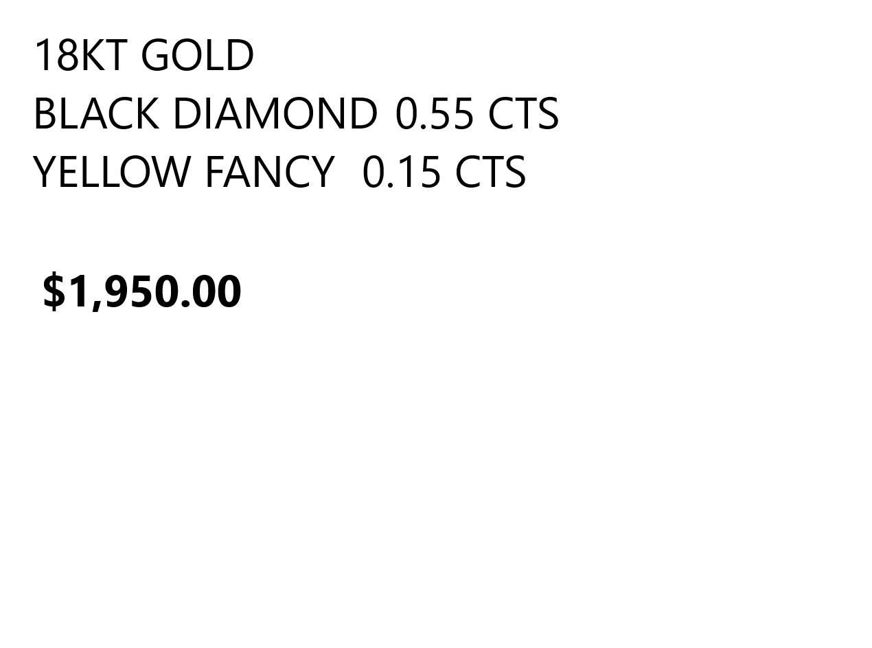 Women's NWT $1, 950 Stunning 18KT Shimmer Black Diamond Heart Yellow Diamond Ring Band For Sale