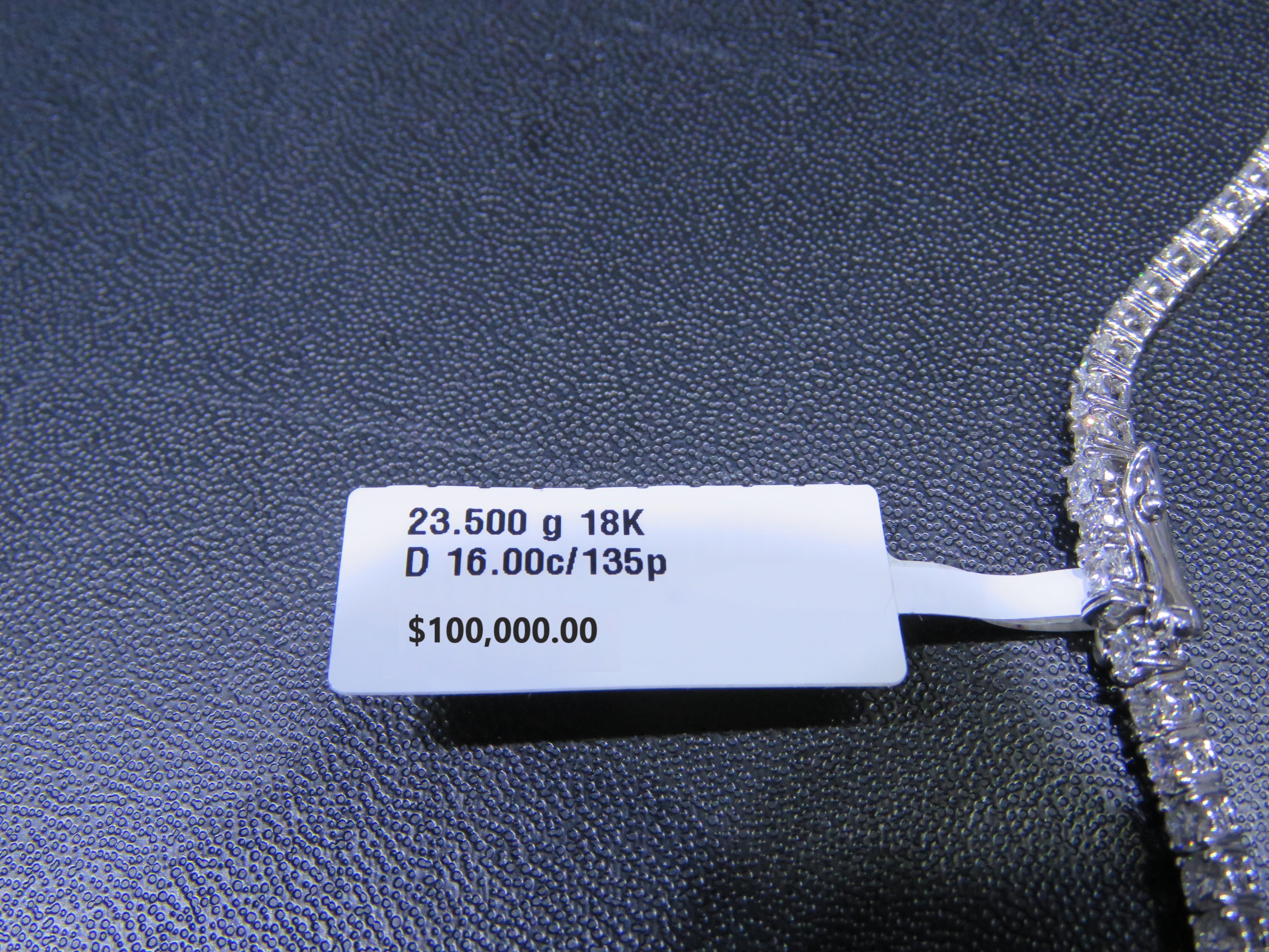 Mixed Cut NWT $100, 000 18KT Fancy Large Glittering Fancy Graduate Diamond Strand Necklace