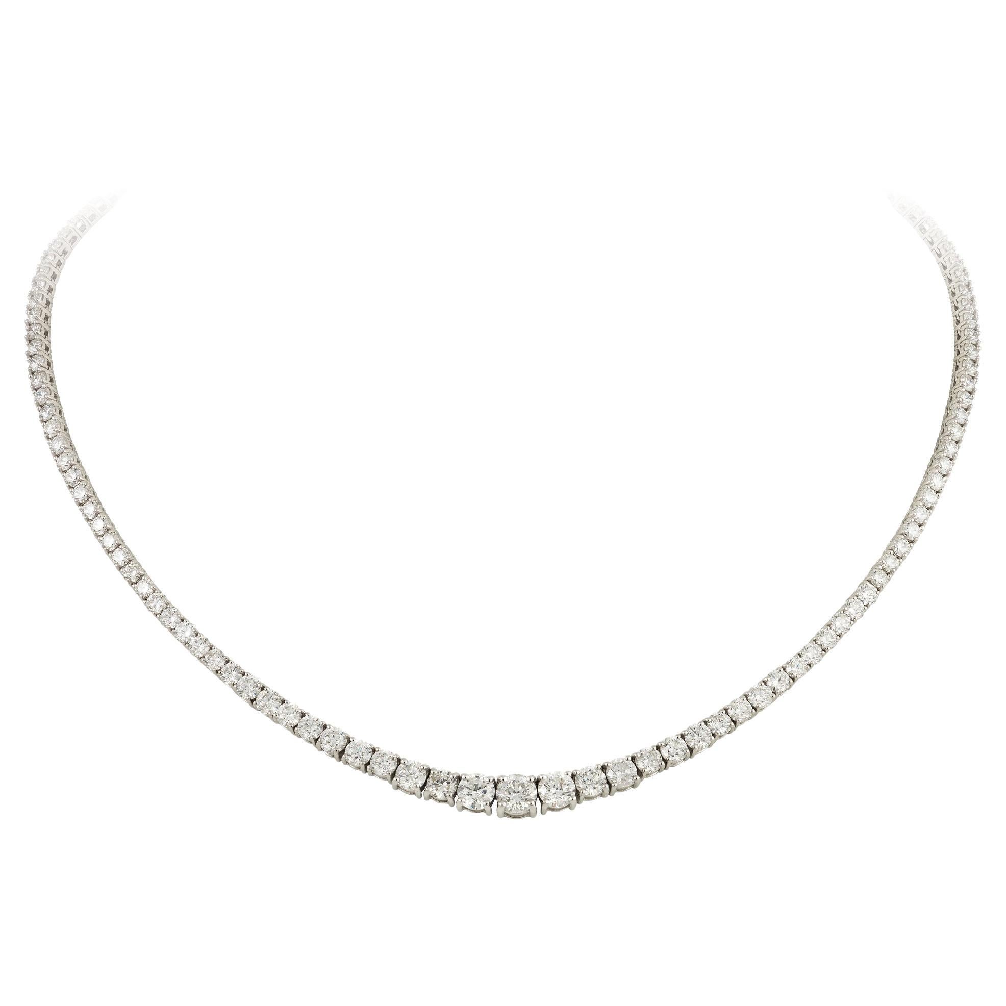 NWT $100, 000 18KT Fancy Large Glittering Fancy Graduate Diamond Strand Necklace