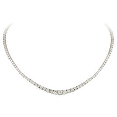 NWT $100, 000 18KT Fancy Large Glittering Fancy Graduate Diamond Strand Necklace