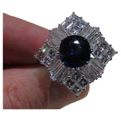 NWT $104, 000 18KT Gold Seltene wunderschöne 11CT glitzernde blaue Saphir Diamant Ring