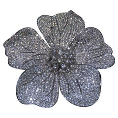 NWT $106, 000 Broche Colgante Diamante Flor Fantasía Brillante Grande 26,75CT