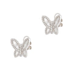 NWT $11, 500 18KT Gold Rare Gorgeous Diamond Butterfly Earrings