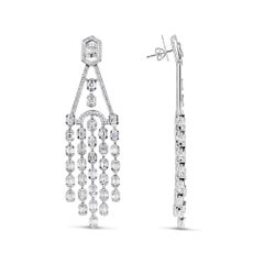 NWT $110, 000 Magnificent Fancy 18KT Gold Diamond Chandelier Fringe Earrings