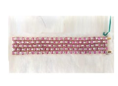 NWT $110, 000 18KT Fancy Large Glittering Fancy Pink Sapphire Diamond Bracelet