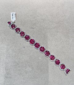 NEU $115, 000 Fancy 18KT Gold 27CT Seltenes natürliches burmesisches Rubin-Diamant-Armband, NEU