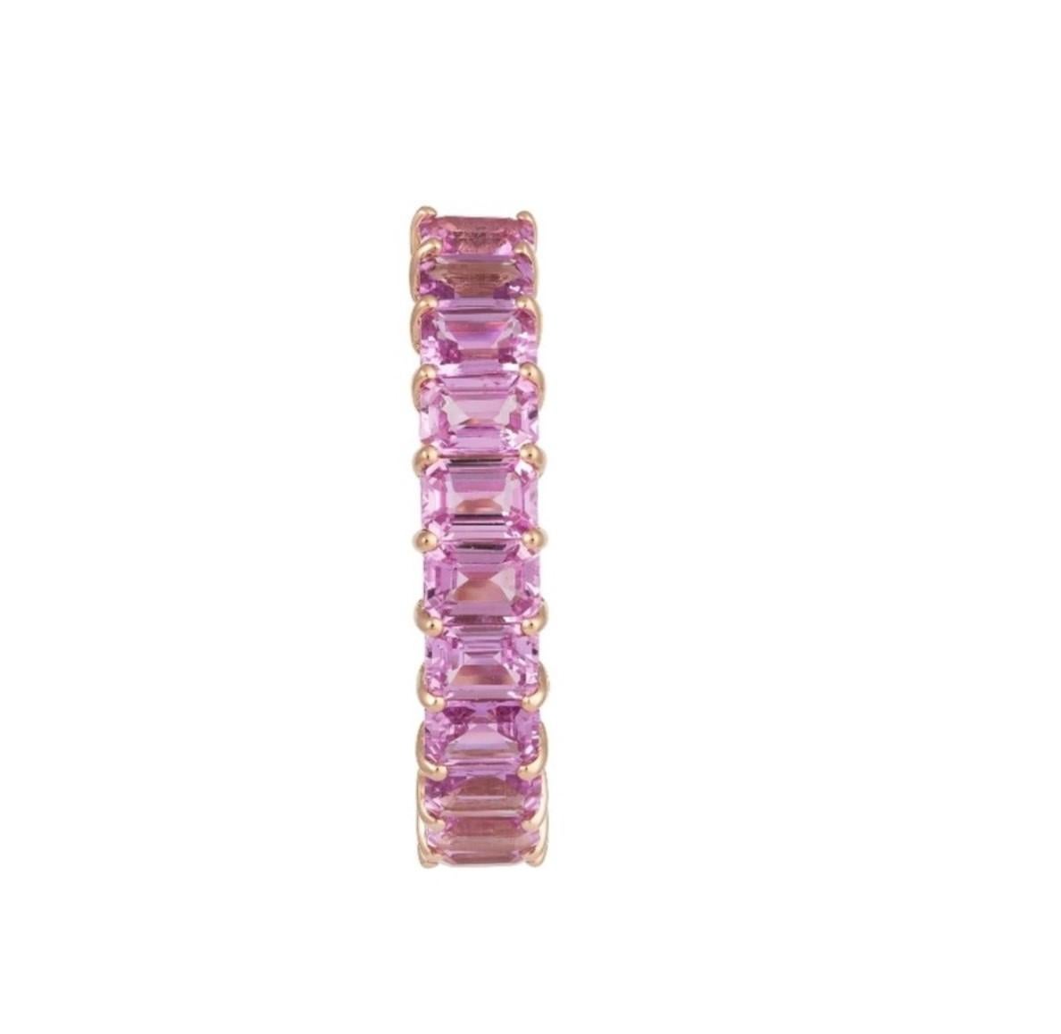 Mixed Cut NWT 11, 500 18KT Fancy Large Glittering Fancy Pink Sapphire Hoop Earrings For Sale