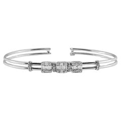 NWT $12, 200 18KT Gold Fancy Trillion Baguette Diamond Cuff Bangle Bracelet