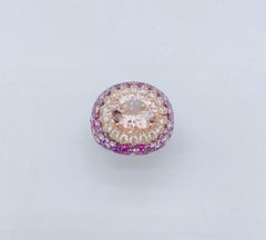 NWT $12, 235 18KT Gold Gorgeous 10.50CT Morganite Pink Sapphire and Diamond Ring
