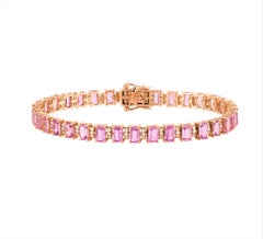 NWT $12, 500 18KT Fancy Large Glittering Fancy Pink Sapphire Diamond Bracelet