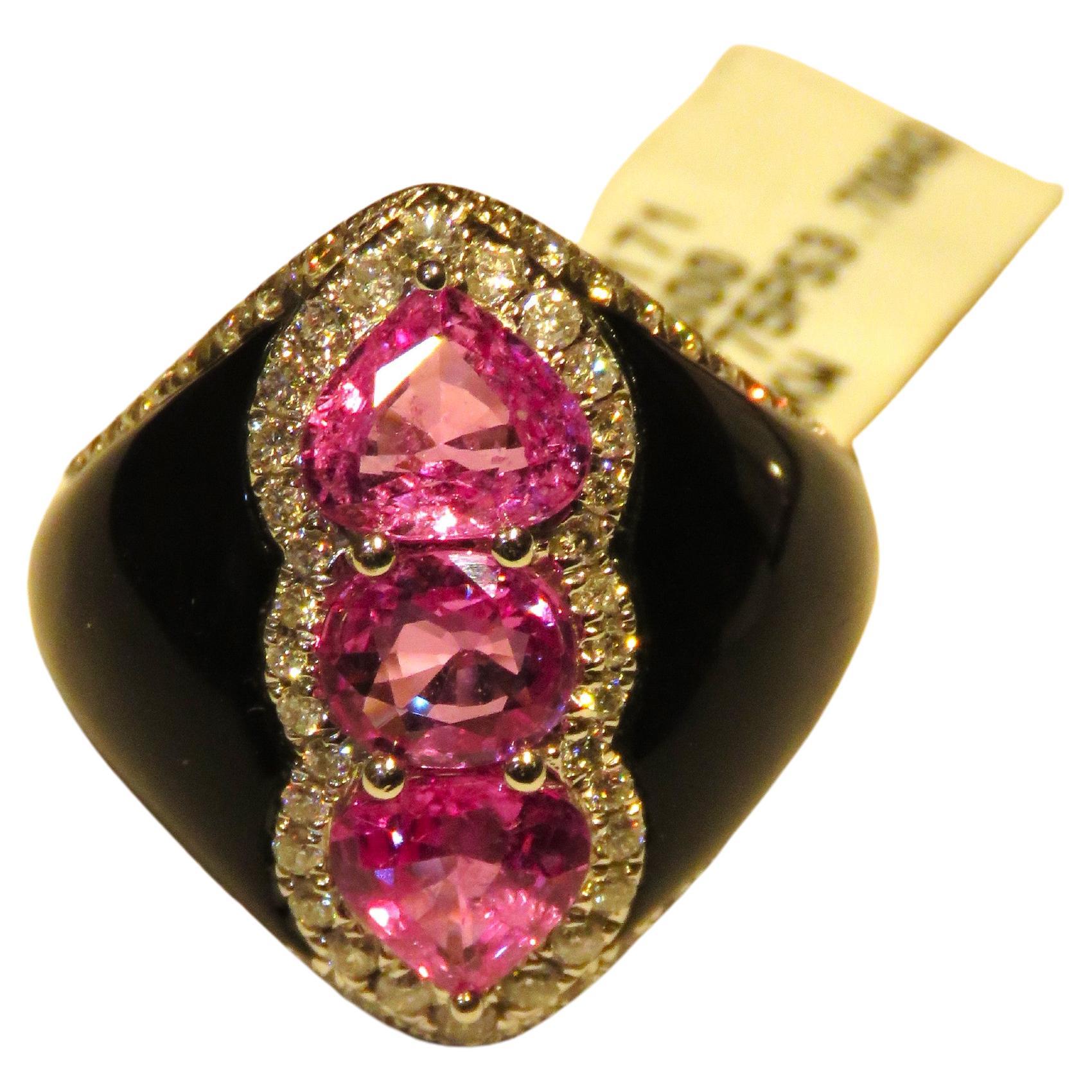 NEU $12, 500 18KT Gold Fancy Large Fancy Large Fancy Heart Pink Saphir Diamant-Achat-Ring, neu mit Herz im Angebot