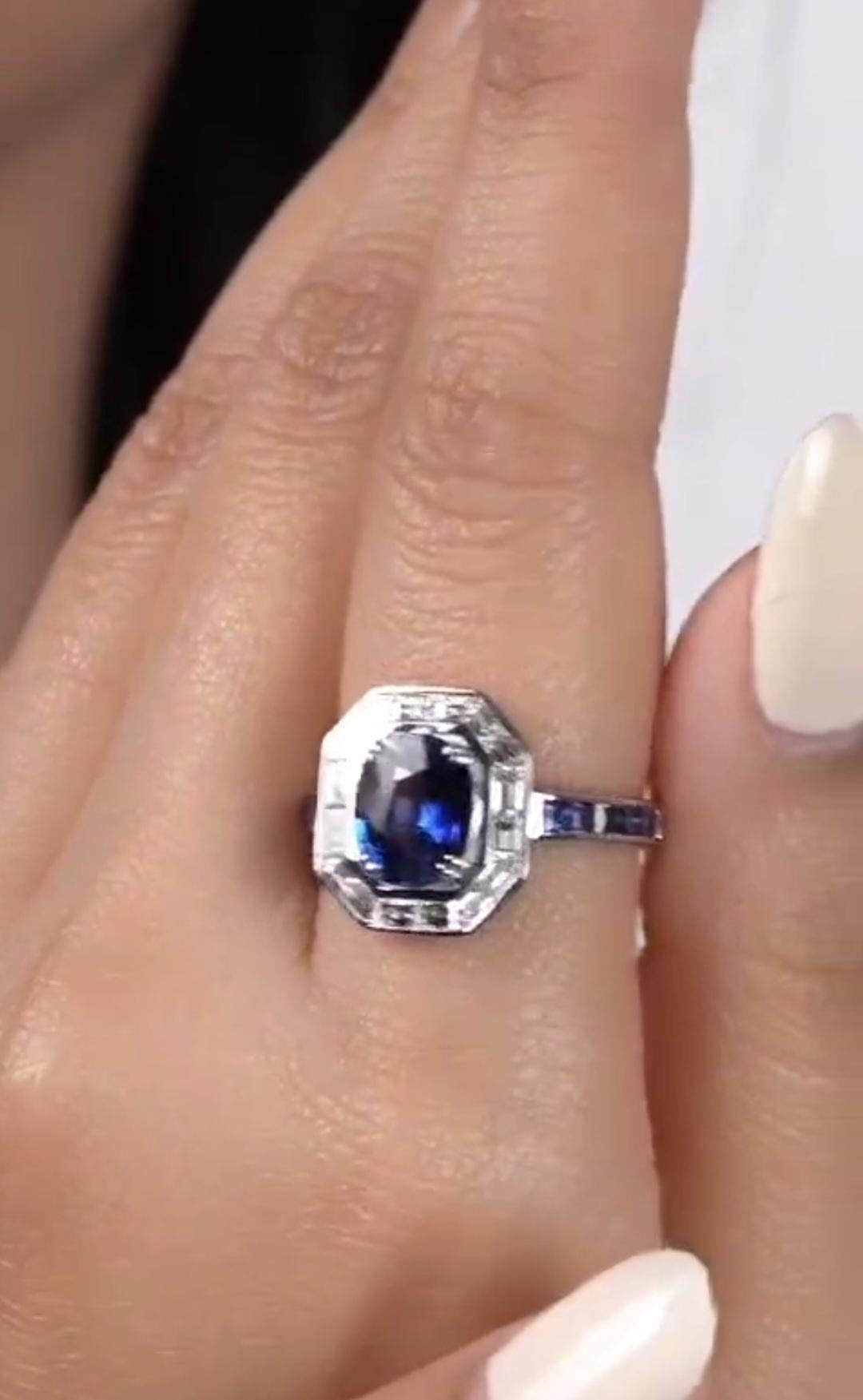 NWT $12, 500 Importante anillo de oro de 18 quilates de fantasía con zafiro azul ovalado grande y diamantes Corte mixto en venta