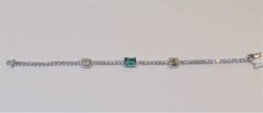 NWT $12, 000 18KT Fancy Large Glittering Fancy Green Emerald Diamond Bracelet