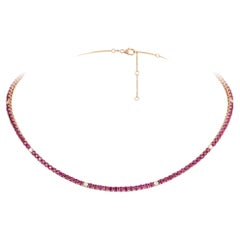 NWT $13, 500 Rare Important 18KT Gold Ruby Diamond White Diamond Necklace