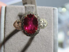 NWT $130, 000 18KT Gold Gorgeous LARGE Fancy NO HEAT NATURAL Ruby Diamond Ring