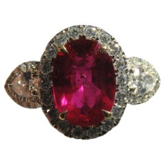 NWT $130, 000 18KT Gold Gorgeous LARGE Fancy NO HEAT NATURAL Ruby Diamond Ring